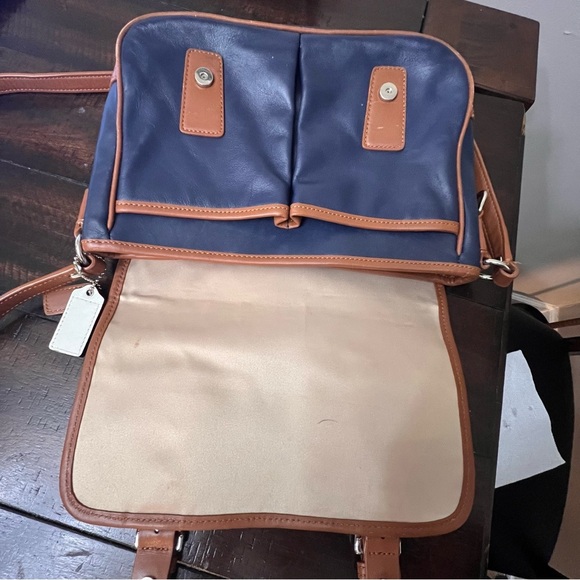 Coach Park Color-Block Leather Crossbody Purse Blue&White Multi No. B1373-F23383 - Picture 7 of 14